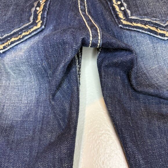 Miss Me Women's Straight Embellished Low Rise Y2K Blue Denim Jeans Size 26 - Picture 12 of 12